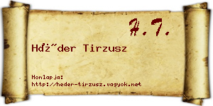 Héder Tirzusz névjegykártya